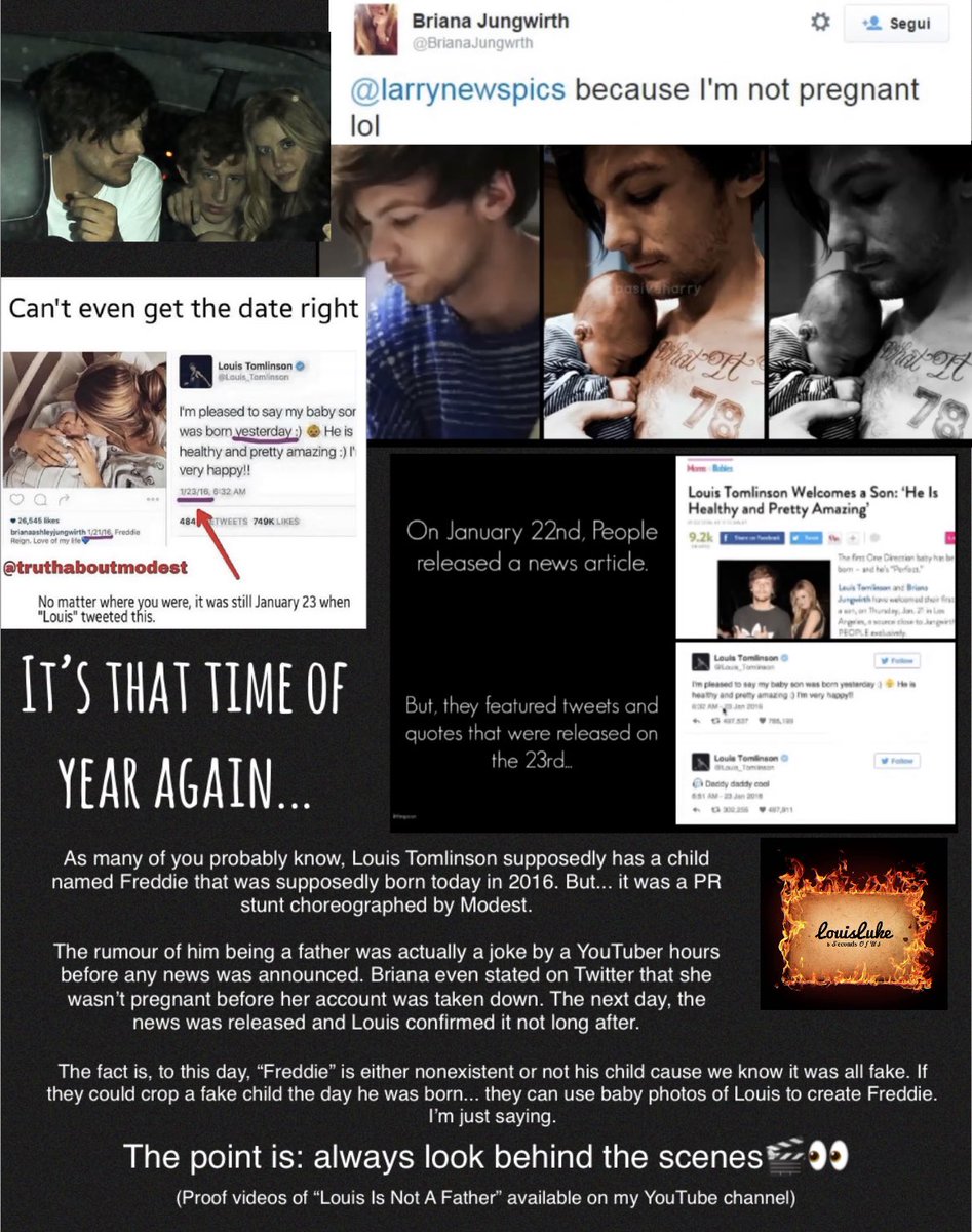 1D_5SOS_1996's tweet photo. It’s that time of year again...
#louistomlinson #freddietomlinson #louisisnotafather #publicity #modestexposed #brianajungwirth #happybirthdayfreddietomlinson #truth #proof #exposed #onedirection
I send no hate🤗
Please do not comment if you’re going to bash, thank you. https://t.co/xOEfXesc7d