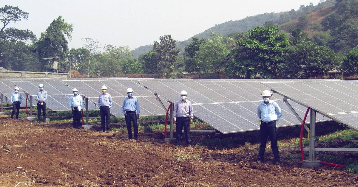 Nouryon's tweet photo. We’re determined to make the world more #sustainable. Recently, @Nouryon launched a 422 kWp #solar power plant at our Mahad, #India site – an investment that will reduce carbon emissions by 250+ tons/year and energy costs by 50%! https://t.co/yotXCUnaDM