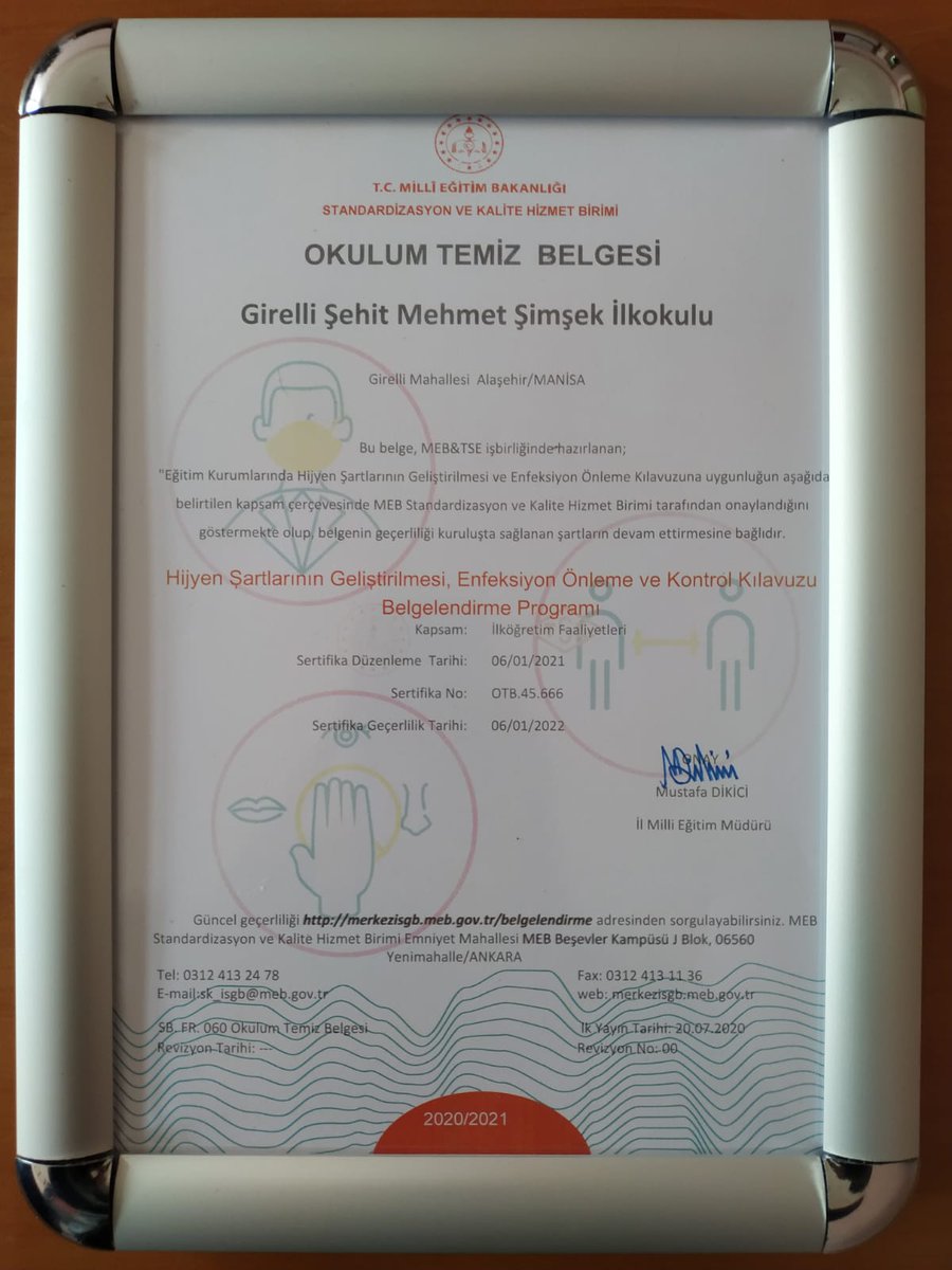 GirelliSehit's tweet photo. #okulumtemiz @alasehirmem @gunes4545 @AktoIsmail 
Okulum Temiz belgesini almış bulunmaktayız. Tüm öğretmen ve öğrencilerimizi 15 Şubat'ta temiz okulumuza bekleriz.😉 https://t.co/5AJhc5Eq2V