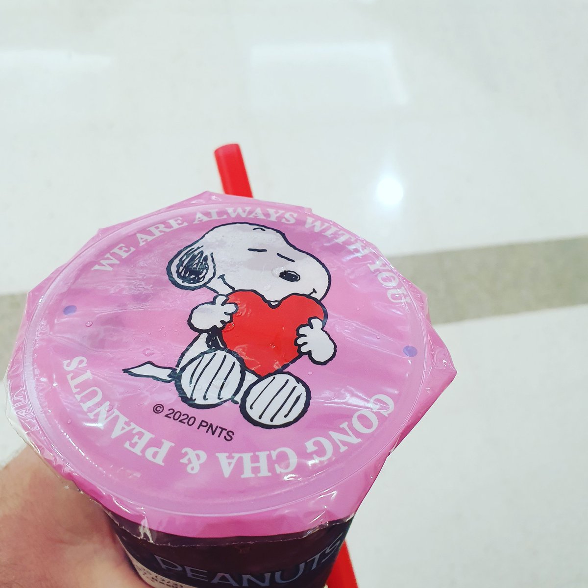 Who loves bubble tea as much as Snoopy? #bubbletea #Snoopy #dog groomer #doggrooming #friday #sydney