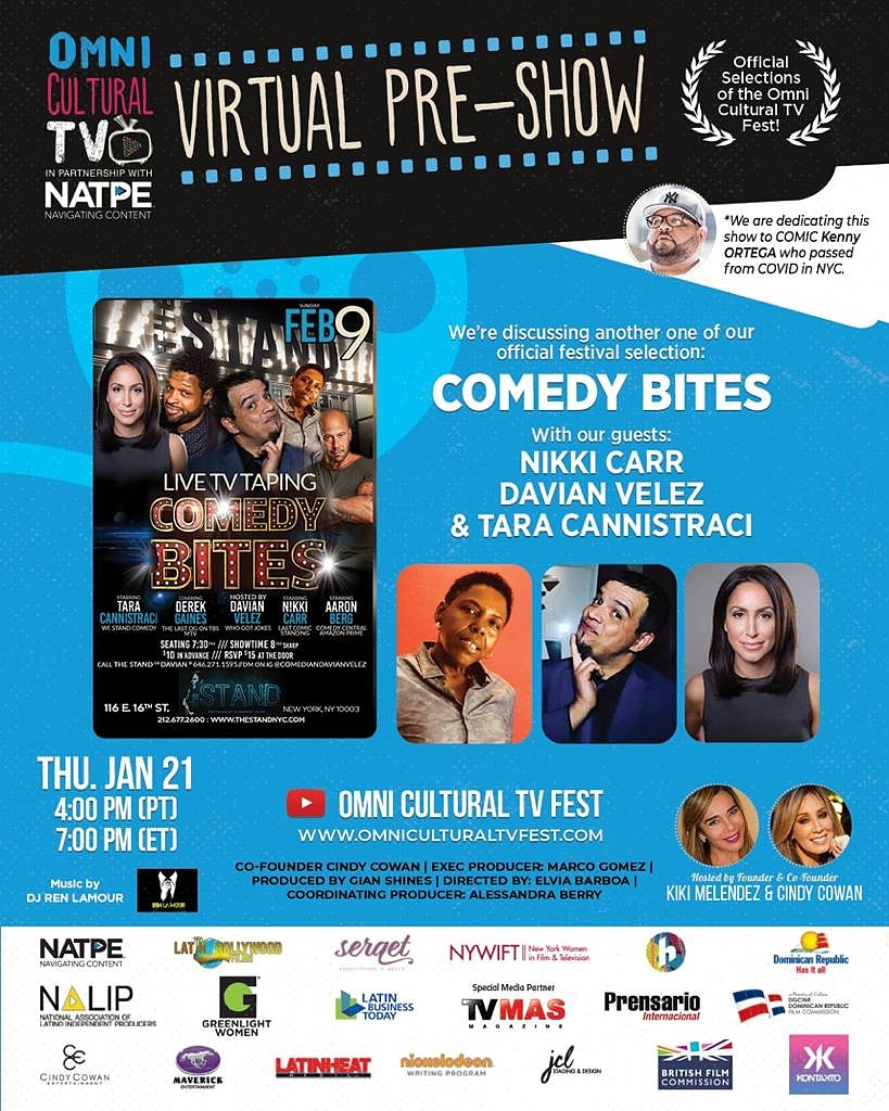 Catch #OCTVFestPreShow with one of our comedy selections #ComedyBites  with @comediandavianvelez @comediannikkicarr <a href="/tarajokes/">Tara Cannistraci</a> and dedicated to Kenny Ortega-comic genius who passed away from Covid. Click this link youtu.be/3qpglVdhbsI