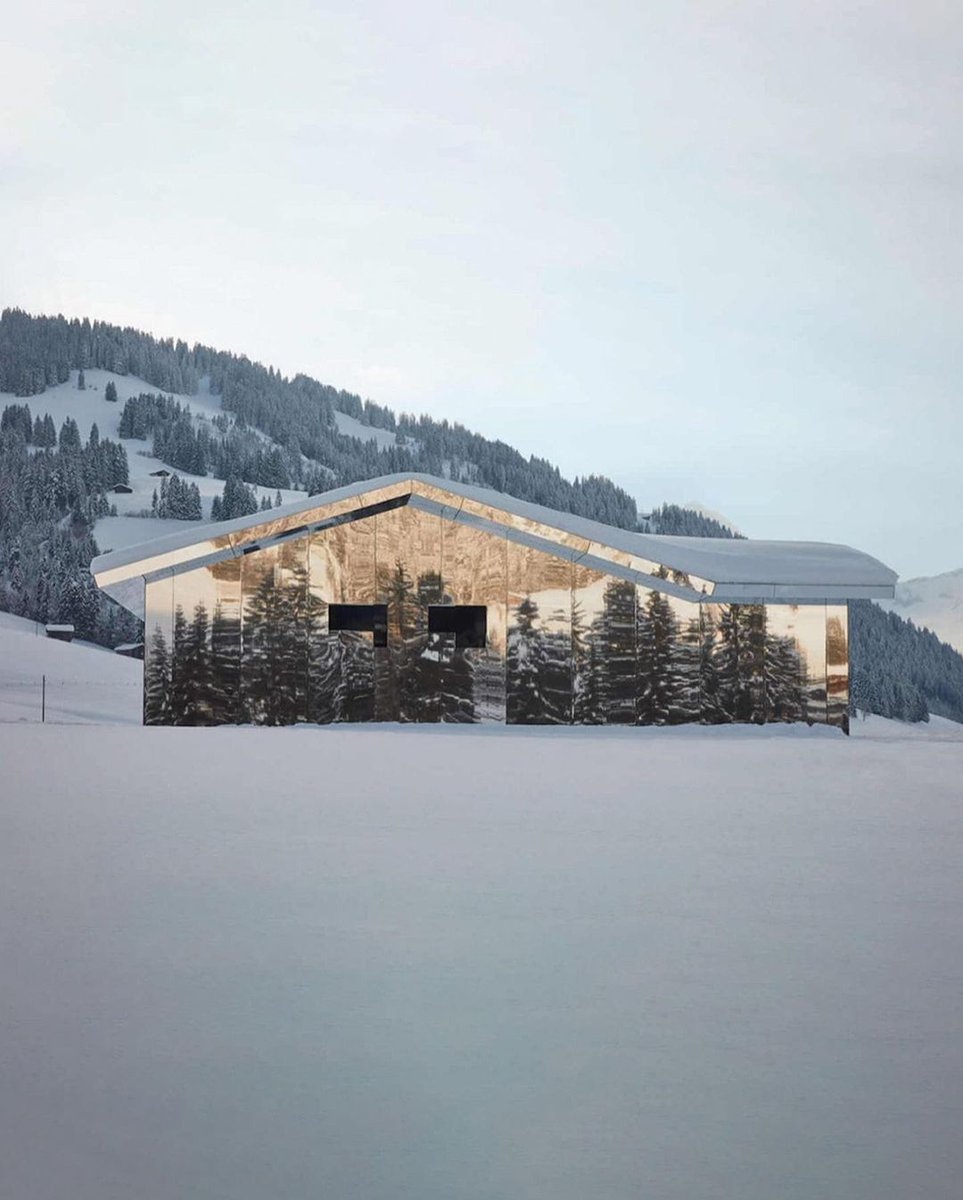 MesmerizeD_it's tweet image. Aptly named Mirage Gstaad after the region and its optical effect, the building by @dougaitkenworkshop echoes the snow-covered landscape while also disappearing into the surrounding environment.

Visit: mesmerized.it

#designinstallation #facadedesign