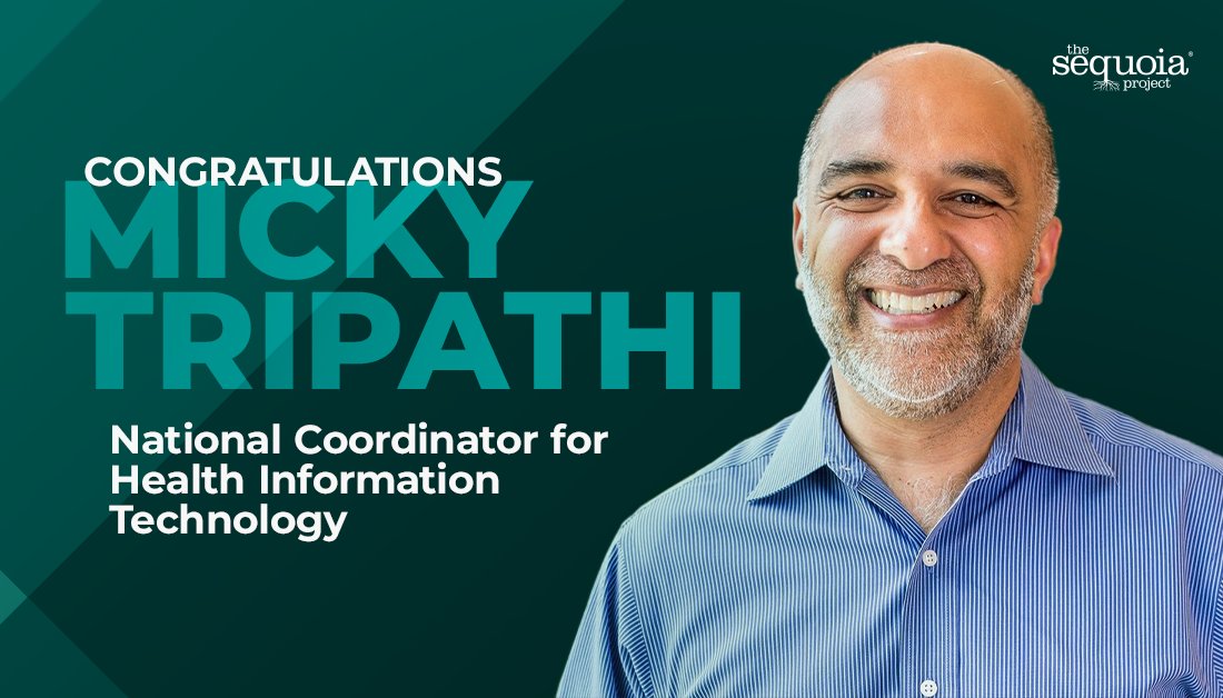 sequoiaproject's tweet photo. Congratulations to the next National Coordinator for Health Information Technology, @mickytripathi1! We are deeply thankful for Micky's leadership on The @SequoiaProject board. While we will miss Micky on our board, we look forward to working with him and the @ONC_HealthIT team! https://t.co/c4HS7jxRXE