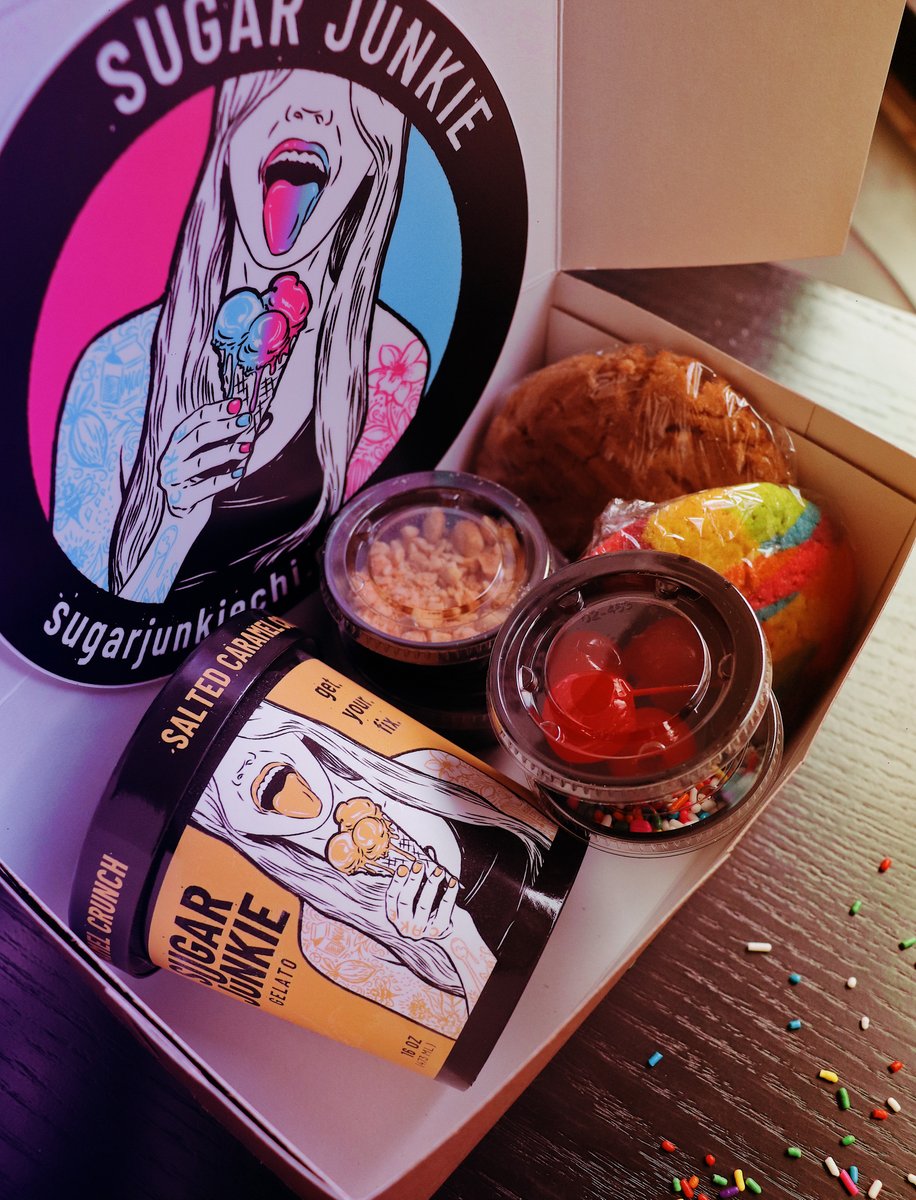 Tonight calls for our Party Kit! 😍 Grab your fellow sweets lover and #GetYourFix! 
(1) Gelato pint of your choice 🍧⁣
(2) Cookies of your choice 🍪⁣
(1) Fun topping of your choice 🍒⁣
Order for pickup or delivery: direct.chownow.com/order/1321/loc…