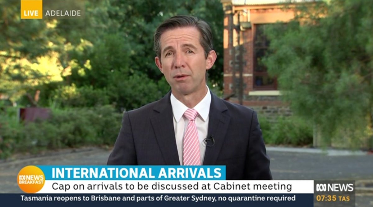 THE_Russell's tweet photo. Birmingham says #strandedAustralians need to blame state premiers for the lack of repatriation flights back to Australia. He said: Morrison's "promise that he would have all stranded Aussies back by Christmas was 'notional'"... #auspol #Corruption #LNP https://t.co/Lz5qubhFLp