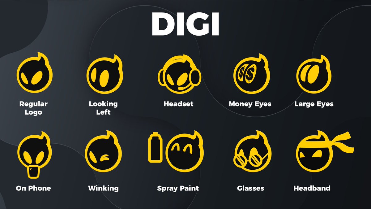 So, now that Digi has been around for a bit I want to show off some of the things our team has done around him. With Digi we wanted to create something that was a first of its kind in esports. Rather than create a logo we decided to treat Digi like a character.