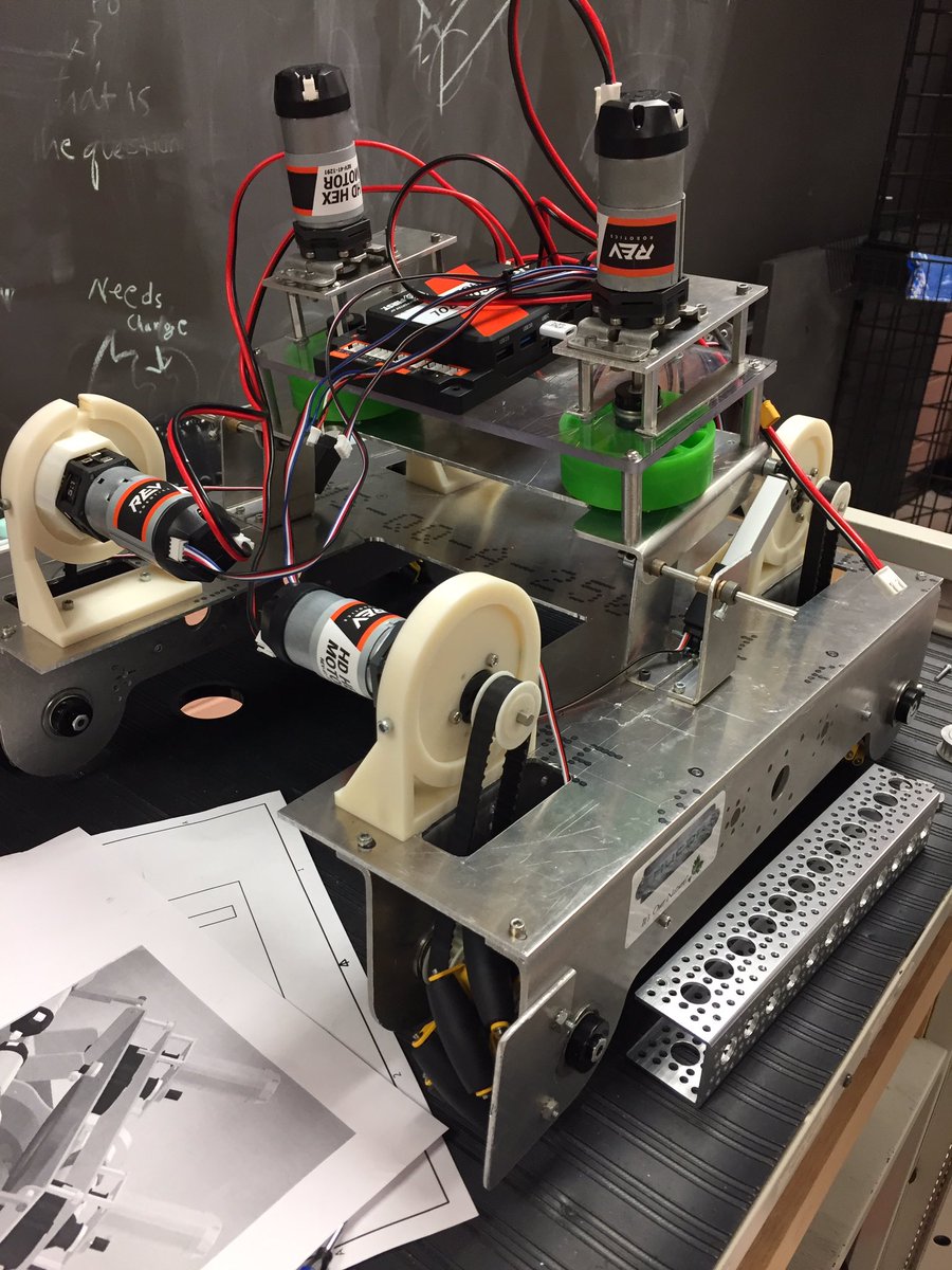 It’s been awhile, but we are steadily making progress towards this season’s competition! Our design work is completed, our programming is going well, and we’re working on the sub components of the bot 🤖 
#robots #ftcrobotics