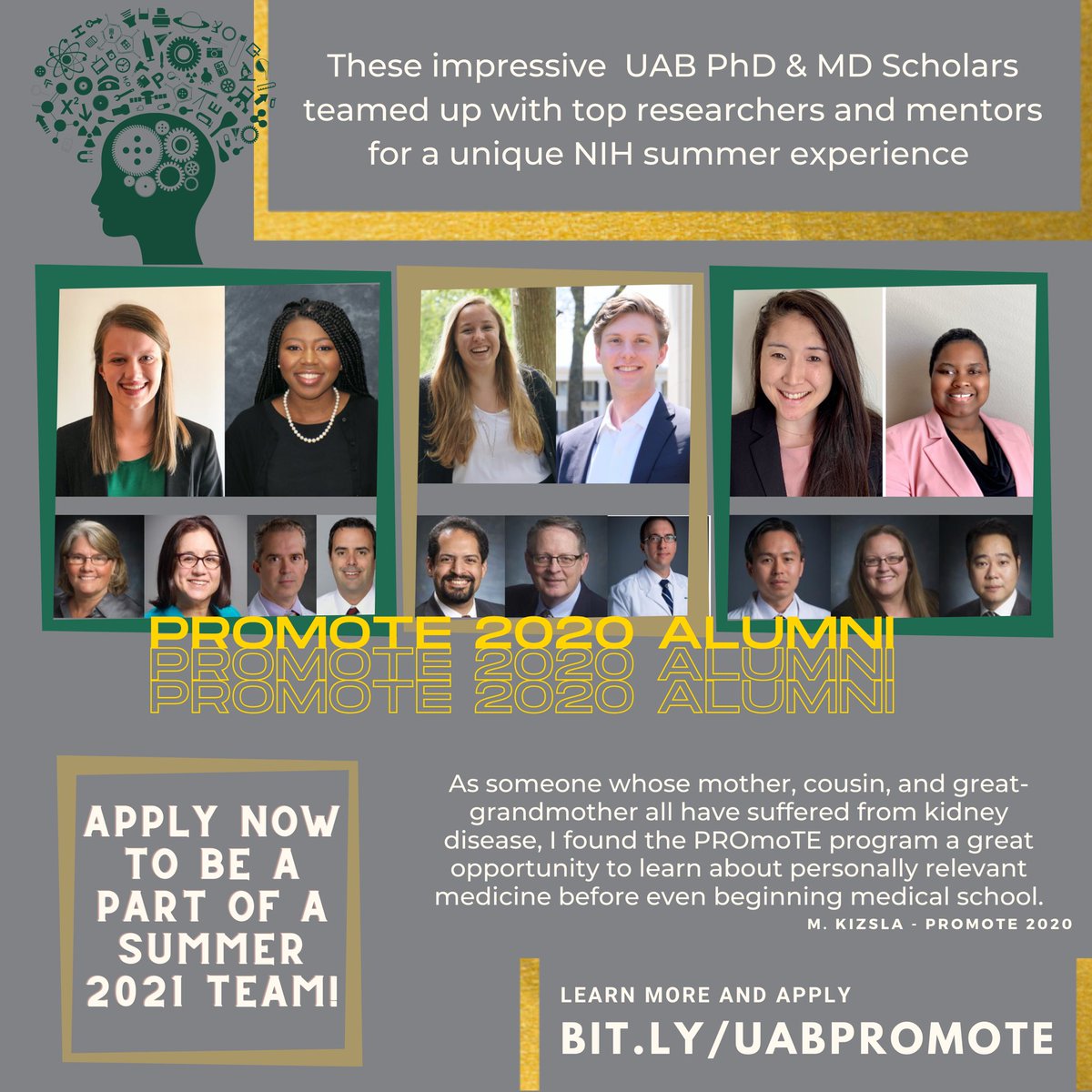 We are proud of our 2020 PROmoTE Alumni! We look forward to adding to the @KidneyTrain_UAB community with the 2021 PROmoTE teams - Accepting applications now - learn more at the link in our bio. @uab_gbs @UABSOM