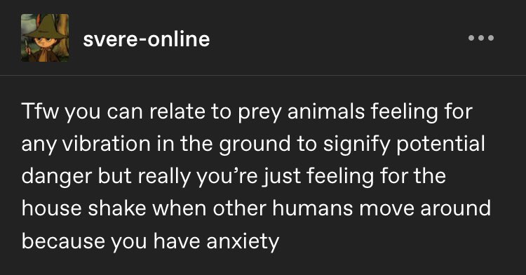 Svere_C's tweet photo. Cross posting from tumblr. I watched Bambi 2 as a kid and my brain internalized “feel the forest” without my knowledge 😂😂😂 #anxiety #mentalhealth https://t.co/JrtW1r527U