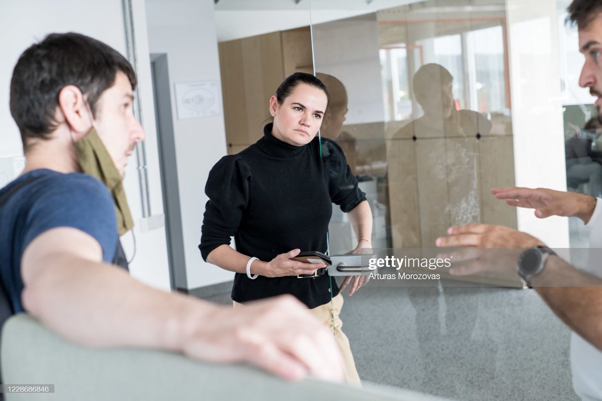 In addition to leading the Belarusian opposition, Sviatlana Tsikhanouskaya is also a stock photo model.