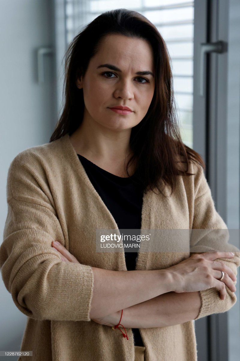 In addition to leading the Belarusian opposition, Sviatlana Tsikhanouskaya is also a stock photo model.