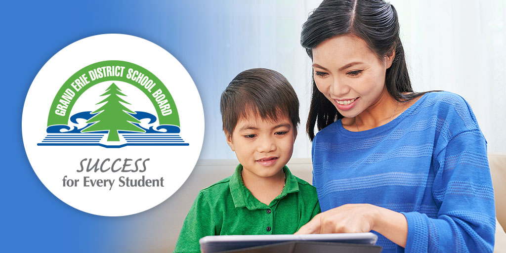Grand Erie families: Are you looking for support with technology during remote learning? Good news! The Parent Tech Support Help Desk is available to make sure you're set up to succeed. More info right over here: bit.ly/3sN0gVx