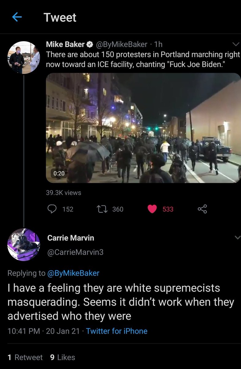 here is a thread of this tendency manifesting in response to yesterday's protests: