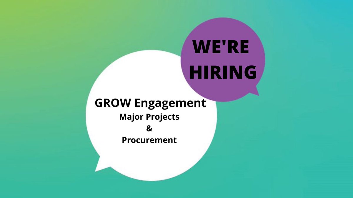 We're Hiring. GROW Engagement – Major Projects &amp; Procurement

A great opportunity to become an influential member of the GROW team

Position Description, Key Selection Criteria, and Application Details can be found online at our website here givewhereyoulive.com.au/about/employme…