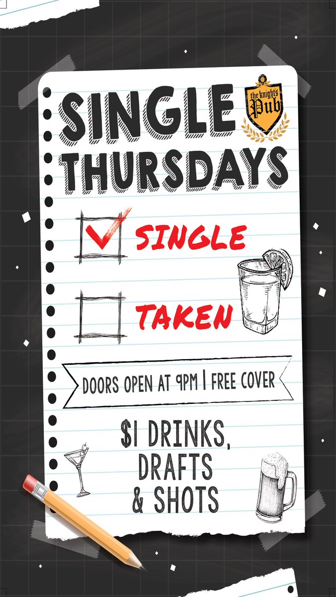Grab your dollars and meet at Pub! Single Thursday’s is upon us! 💸🍻
#Publife