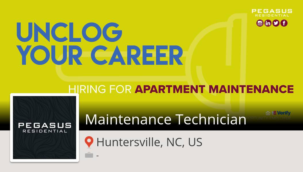 New #job opening at #PegasusResidential in #Huntersville! #Maintenance #Technician workfor.us/pegasusresiden… #pegasuspower #wemakepigsfly #pegasusresidential #wehelppeoplefindhome #pegasus