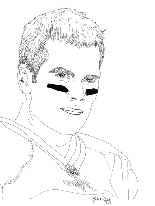 I did a line drawing of the man who will beat Aaron Rodgers for the second time this season #tb12 @TomBrady