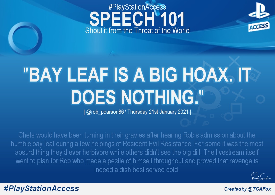 TCAFox's tweet image. #PSAccess&apos;s @rob_pearson86 and #ResidentEvilResistance took on the rest of the team in the Thursday livestream. As well as Rob&apos;s thoughts we also found out that @NathanDitum&apos;s favourite herb was &quot;green&quot;. @PSACCESSFANS