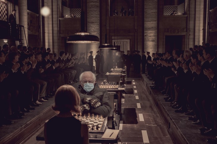 Give Beth the bern <a href="/BernieSanders/">Bernie Sanders</a> ! #QueensGambit #BernieSanders #chess #Memes