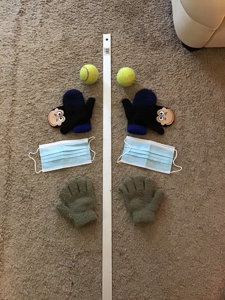 TDSBHalbert's tweet photo. Prompt: find items around your house and create art pieces that show a line of symmetry!  NT, Gr 1 Ss in #MsWeiser class submitted this.  Grandma says he had a ball finding and rummaging around the house to find duplicates to make the mirror image.  #HalbertLife #70thYear https://t.co/cszfMMtArV