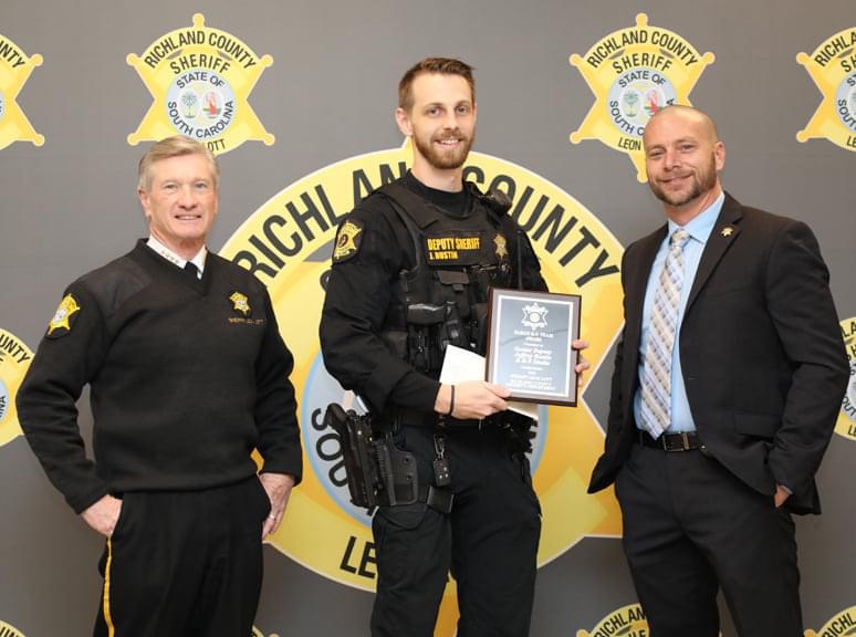 RCSD's tweet photo. Please join us in congratulating K9 Specialist Jeffrey Rustin who was honored with the Fargo K9 Team Award! Sheriff Lott and Sgt. Warren Cavanagh presented him with the honor. #TeamRCSD https://t.co/2rAyGVRBIR