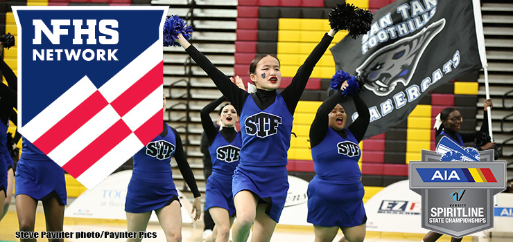 AZPreps365's tweet photo. Spiritline qualifiers for Divisions I &amp; II presented by @varsitybrands are Saturday. Make sure to catch all the action online with the @NFHSNetwork. One subscription will give fans access to all qualifiers.
Session 1: https://t.co/d5htYMIwUy
Session 2: https://t.co/I7ykRuUSHt https://t.co/Gkqwhh5o1l