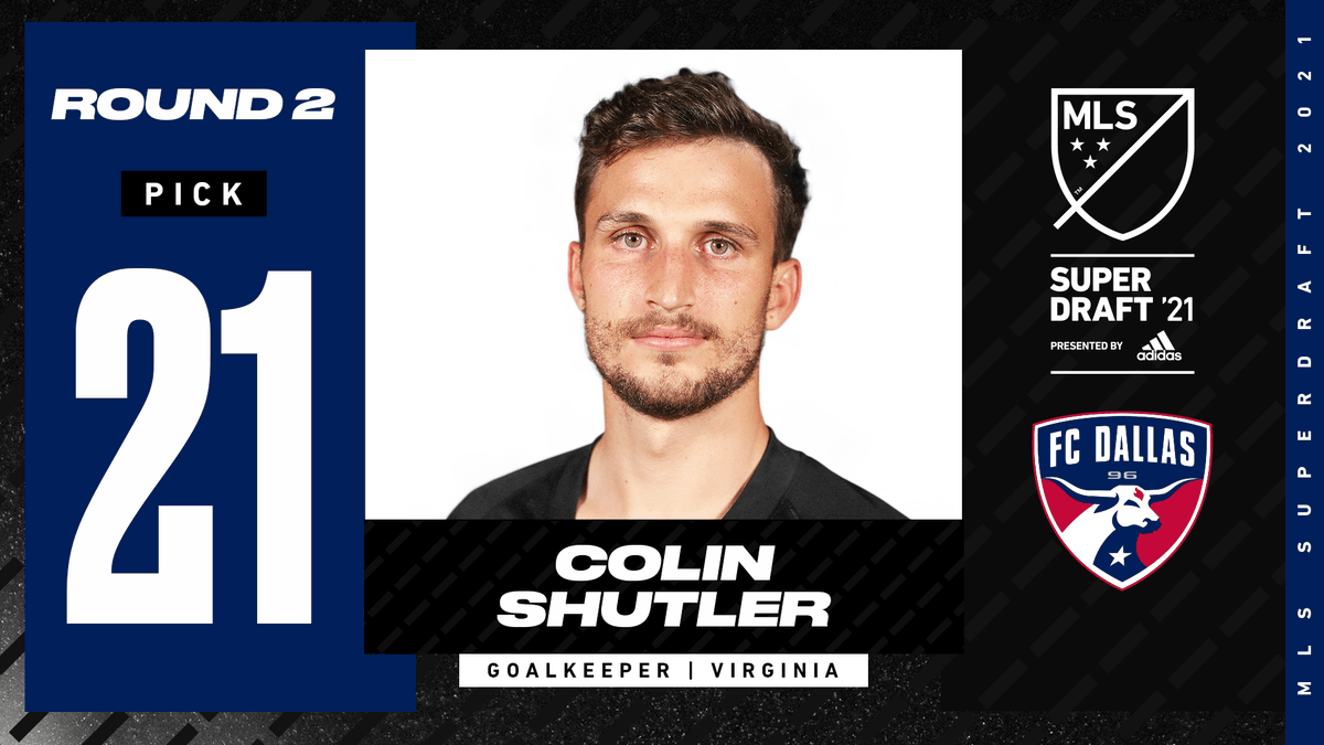 MLS's tweet photo. With pick #48, @FCDallas select goalkeeper Colin Shutler (@ColinShutler) out of @UVAMenSoccer. #SuperDraft https://t.co/1QKfxCPkHD