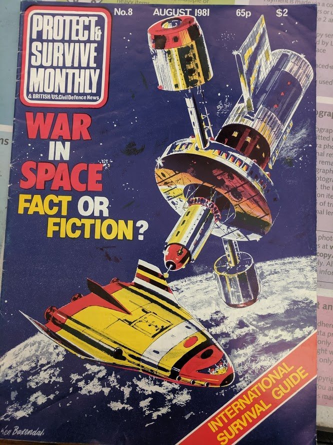 In The British Library, I found old copies of Protect and Survive Monthly. Here are some of the front covers.