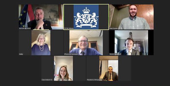 NLinAtlanta's tweet photo. Had the opportunity with my European Union 🇪🇺 colleagues to have an informative meetup with Georgia House Representative Matt Dubnik. 
Thank you @mdubnik for bringing the Gainesville perspective closer to 🇧🇪🇩🇪🇬🇷🇮🇪🇫🇷and🇳🇱
#EUinGeorgia
#EUintheUSA https://t.co/OSlrYOHaQC