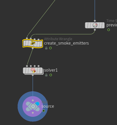 To generate the smoke we need the snow particles and we need to figure out how they're moving and how fast.Going through this again I'm not too sure this was the easiest way and I can't remember why I didn't just use the velocity of the particles but hey! it works so...