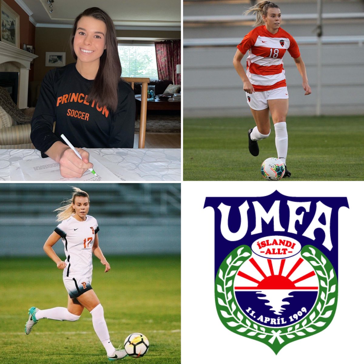 uppervathletes's tweet photo. ✍️⚽️🇮🇸 HERE WE GO! Our first signing of 2021! Upper V Athlete and former @PrincetonWSoc star @Osheppard18 has inked her 1st pro contract with Icelandic club @umfafturelding. The 🇨🇦 defender joins her new team for the 2021 season. Congrats Olivia! #umfafturelding #uppervathletes https://t.co/tgjI7hOaEs