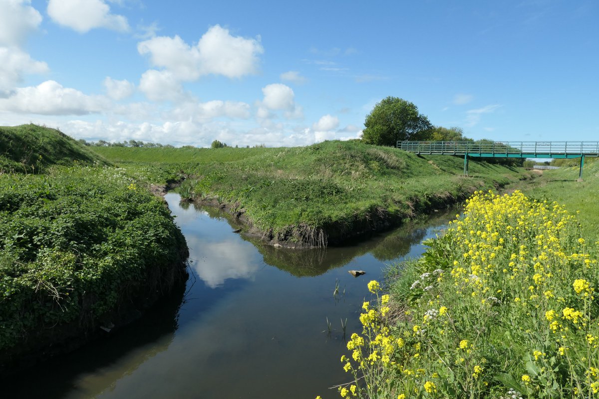 The 'canalised' Old Bank. Fender / Birket Confluence. Dug out for safety and drainage but when it rains heavily. (as the images abaove) even todays embankments cannot stop the flooding...Photo by Brian Griffiths.