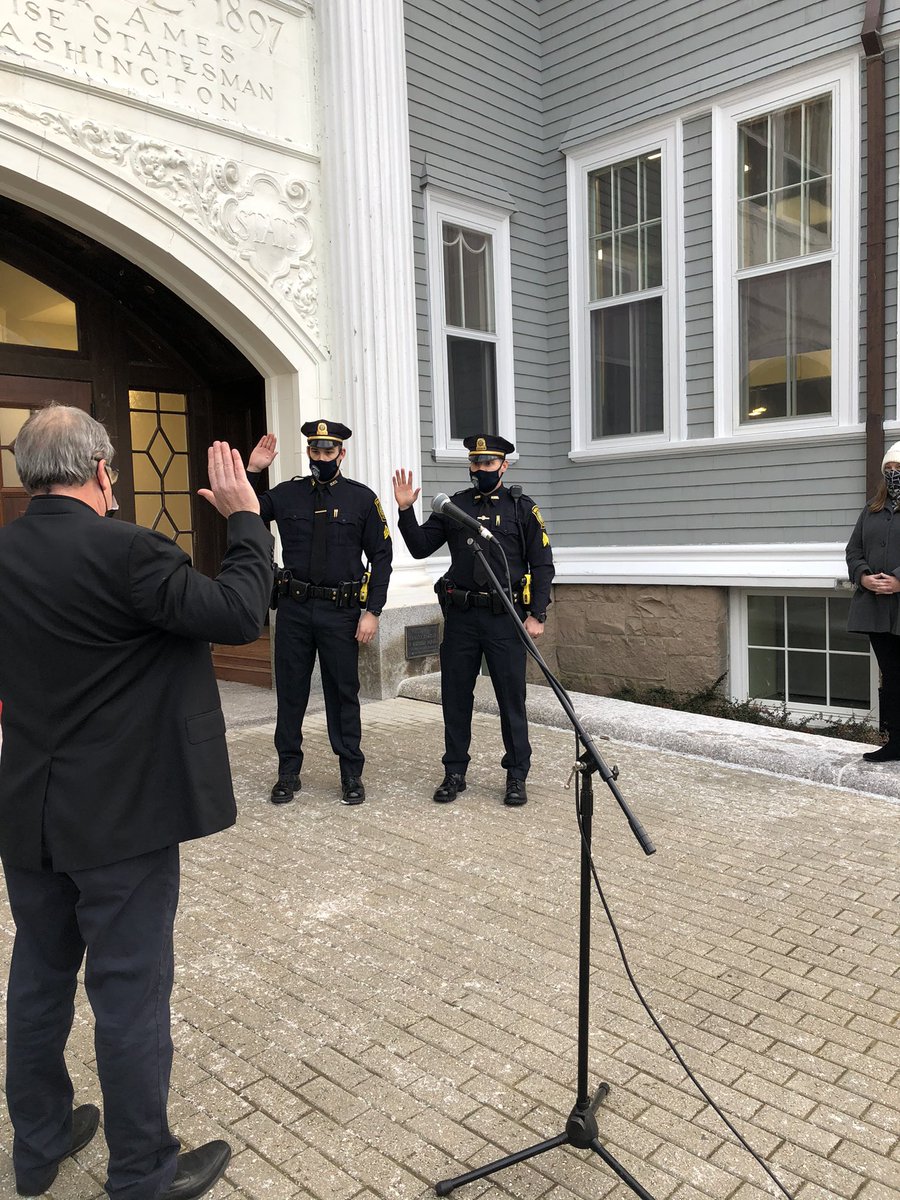 JMacDonald54's tweet photo. Congratulations to @DedhamPD two new sergeants sworn in today @DedhamThrives @select_sarah @DennisTeehan #kevincoughlin https://t.co/AABFAYuBQ3