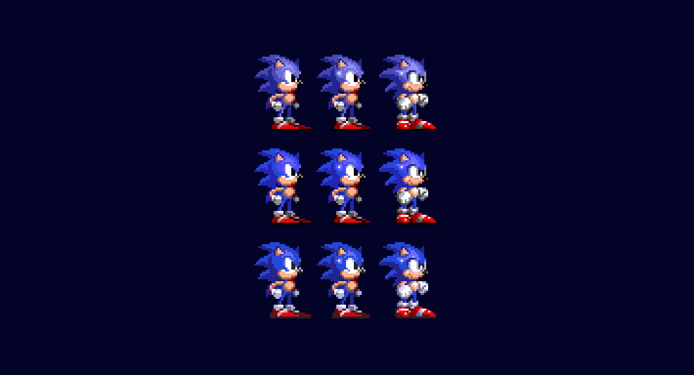 Lapper on X: Sonic sprites from each genesis game with the palettes from  each genesis game.  / X