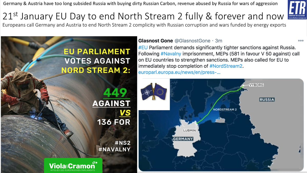 GunterFehlinger's tweet photo. #ETR calls @vonderleyen @eucopresident @EP_President @ManfredWeber @CiolosDacian @IratxeGarper #EUDay for #endNorthStream2 21st January @MorawieckiM @sebastiankurz @Statsmin @KerstiKaljulaid @GLandsbergis https://t.co/B1erR0PXnj