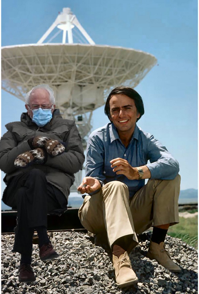Carl Sagan hangs out with Bernie Sanders