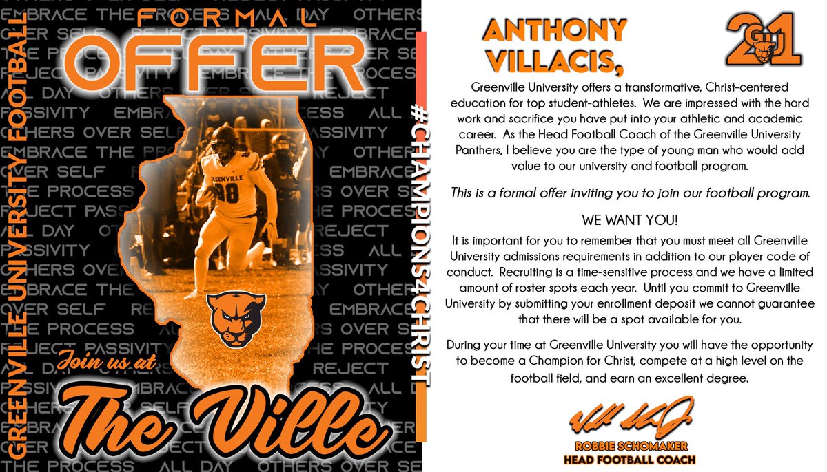 anthony41907782's tweet photo. I Thank god it’s been a long journey but I can finally say I received my first official offer from Greenville University @EMAPFootball @CoachTreyStille @WJWildcatFB @active_athletes @DMV_Hype https://t.co/j0h3TPm5nU