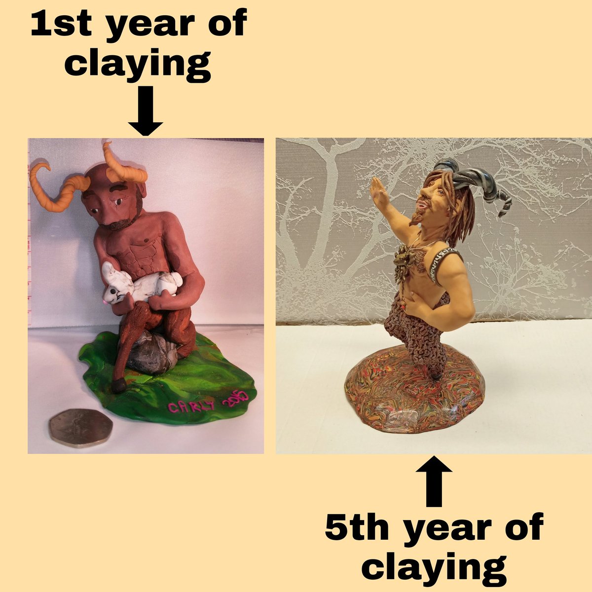 CarlysCreative1's tweet photo. I am pleased with how far I have come.

#fimo #polymerclay #skillprogression #handsculpted #clayskills #claying #sculpting #handmade #handmadewithlove #ook #faun #faunmodel https://t.co/FrKrhKsA40