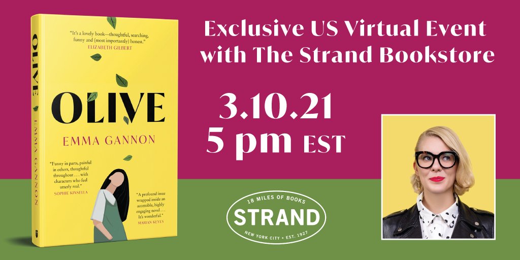 πΊπΈ I'm doing a one-off virtual event in March for my US launch of OLIVE with New York's iconic @strandbookstore πΊπΈ Please tell your US based friends. Signed copies for first come first served! So excited to bring OLIVE to America (virtually, but still)! https://t.co/mmiAoMDsgq https://t.co/l3Z5eL61uu