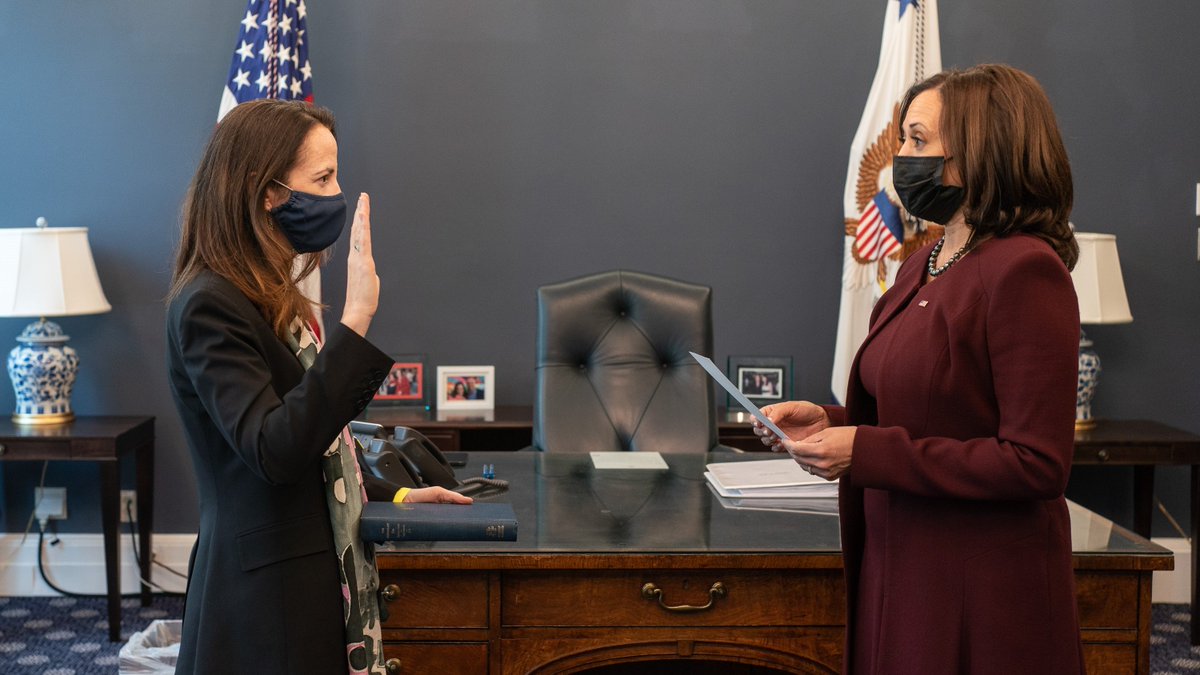 Earlier today, I swore in our first Cabinet member, Avril Haines, after her confirmation by the Senate last night. As the Director of National Intelligence, Director Haines will be dedicated to keeping the American people safe.