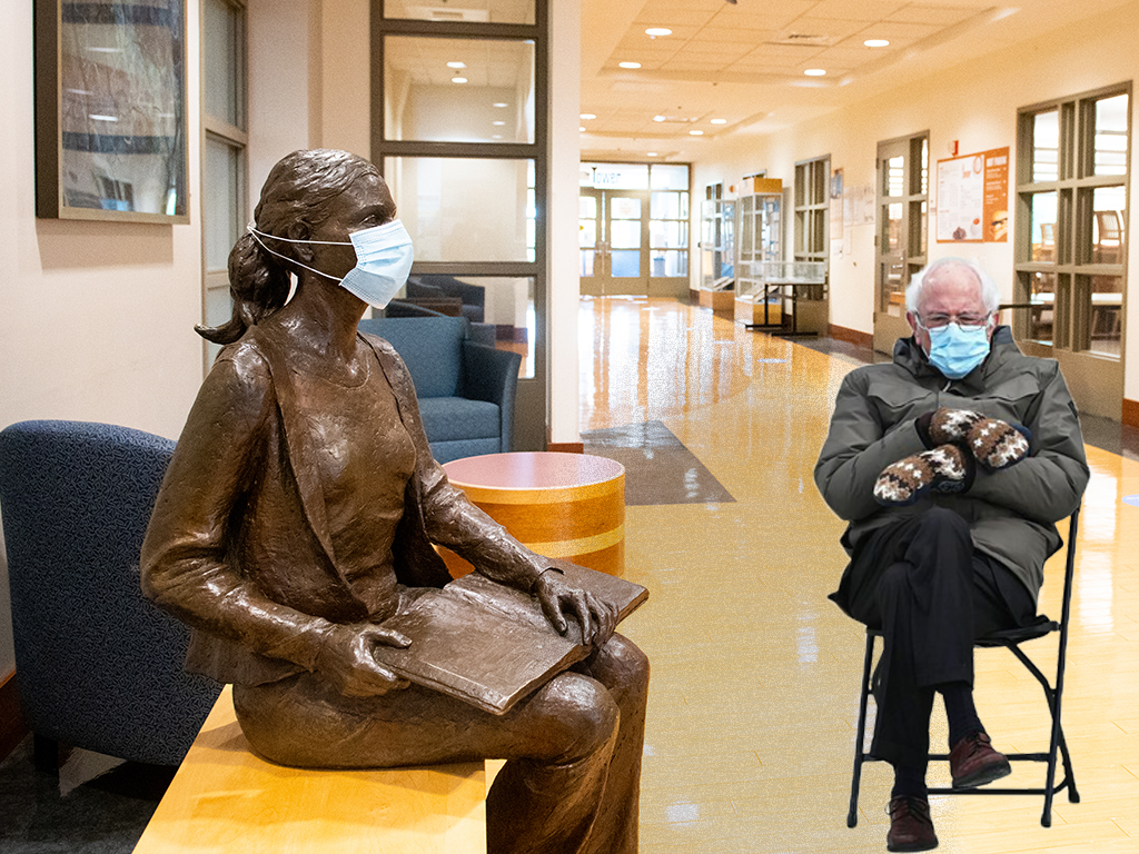 TuftsUniversity's tweet photo. #BerniesMittens 𝐗 Tufts https://t.co/d9TjmofTFk