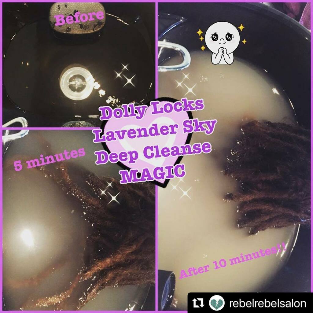 Now THAT’S a #throwback 💜💀
・・・
Deep cleanse magic! ✨ After just 1️⃣0️⃣ minutes your dreadlocks will feel fresh and light! Did you know, along with the cleanse you receive a Divine shampooing by one of our darling stylists? 😘 @rebelrebelsalon 
•
•… instagr.am/p/CKUpLkPJdv4/