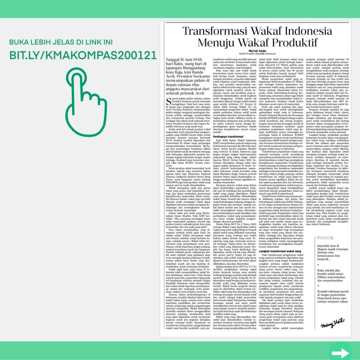 Transformasi Wakaf Indonesia menuju wakaf produktif melalui wakaf uang nasional memerlukan langkah besar yang fundamental. 

Pertama, melakukan business process reengineering (rekayasa ulang proses bisnis) wakaf uang.