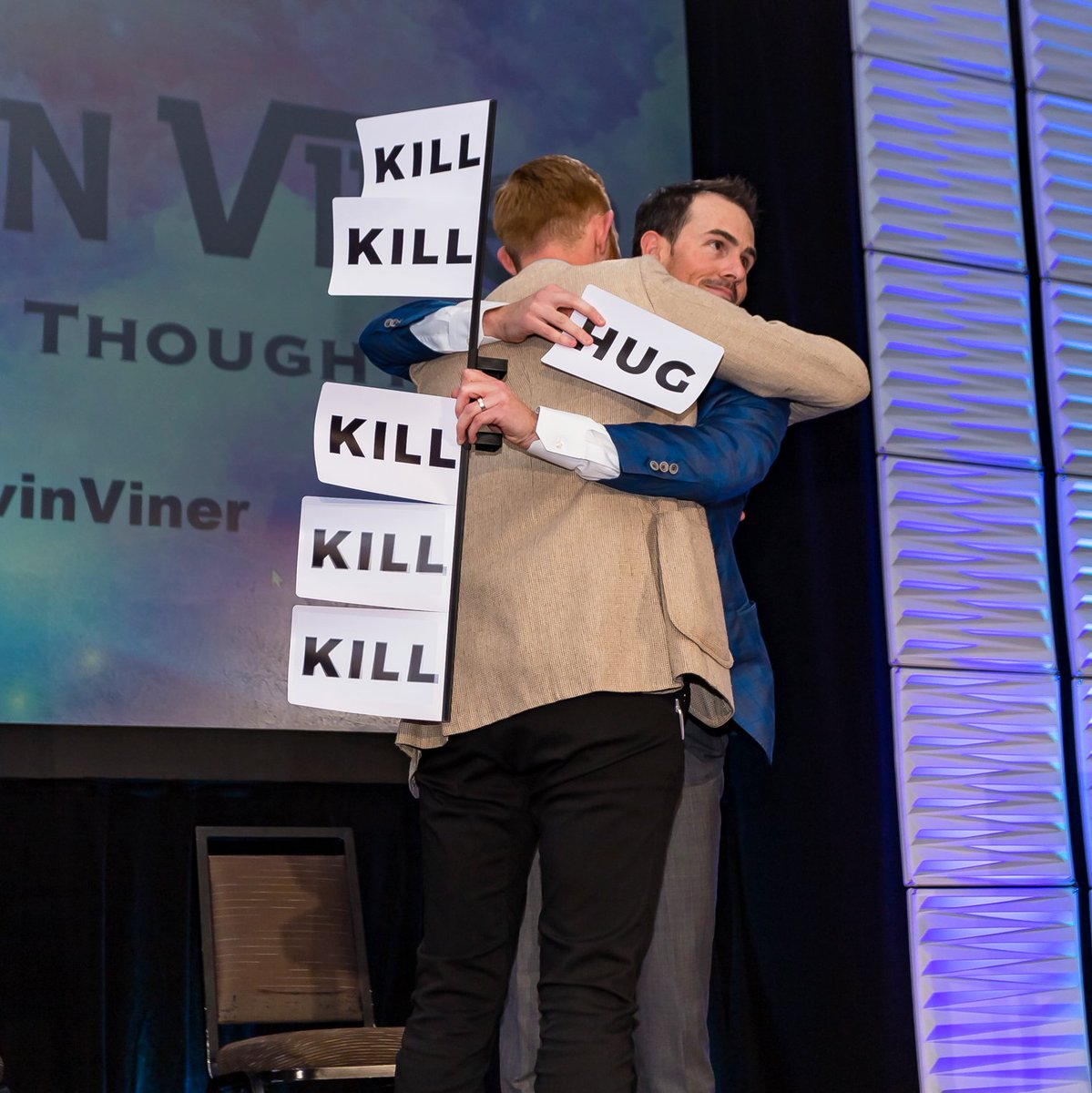 Happy #NationalHugDay. Flashback to a couple of years ago working for <a href="/Marriott/">Marriott Hotels</a>  back when we all took hugs for granted! Thankfully the audience chose right. Can't wait until I'm back entertaining you in person.