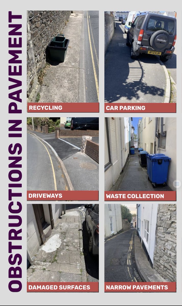 U_Design_Tech's tweet image. Interested to hear from #disabled people about their experience of UK streets. Our audit of small Devon town highlighted a number of obstructions in the pavement 1 of 4 #wheelchairuser #visuallyimpaired #DisabilityRights