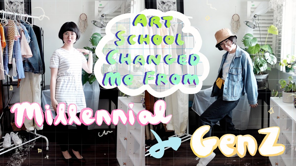 IllustFailure's tweet photo. Going to Art School turned me from Millennial to Gen Z. Last week was a 4 Year Art School Progression of my work. This week I have a before and after Art School Wardrobe shift Loooll! #artschoolchangedme https://t.co/klGCUtmdVa https://t.co/5NFpSgDd9q