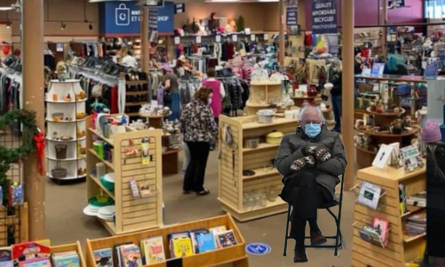 mccpeace's tweet photo. You never know what you might find at an MCC Thrift Shop.🙃😂🤷#BernieSanders https://t.co/Y2rHs2SXaa