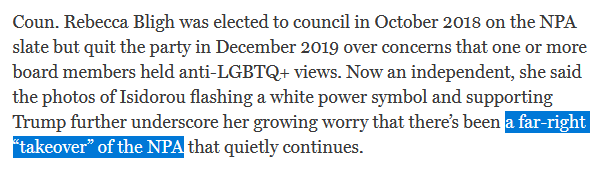 Now Isidorou is making a foray into municipal politics with Sullivan's Non-Partisan Association, which city councillor Rebecca Bligh quit over concerns of a far-right "takeover."Who else is on the NPA's board of directors? 3/6