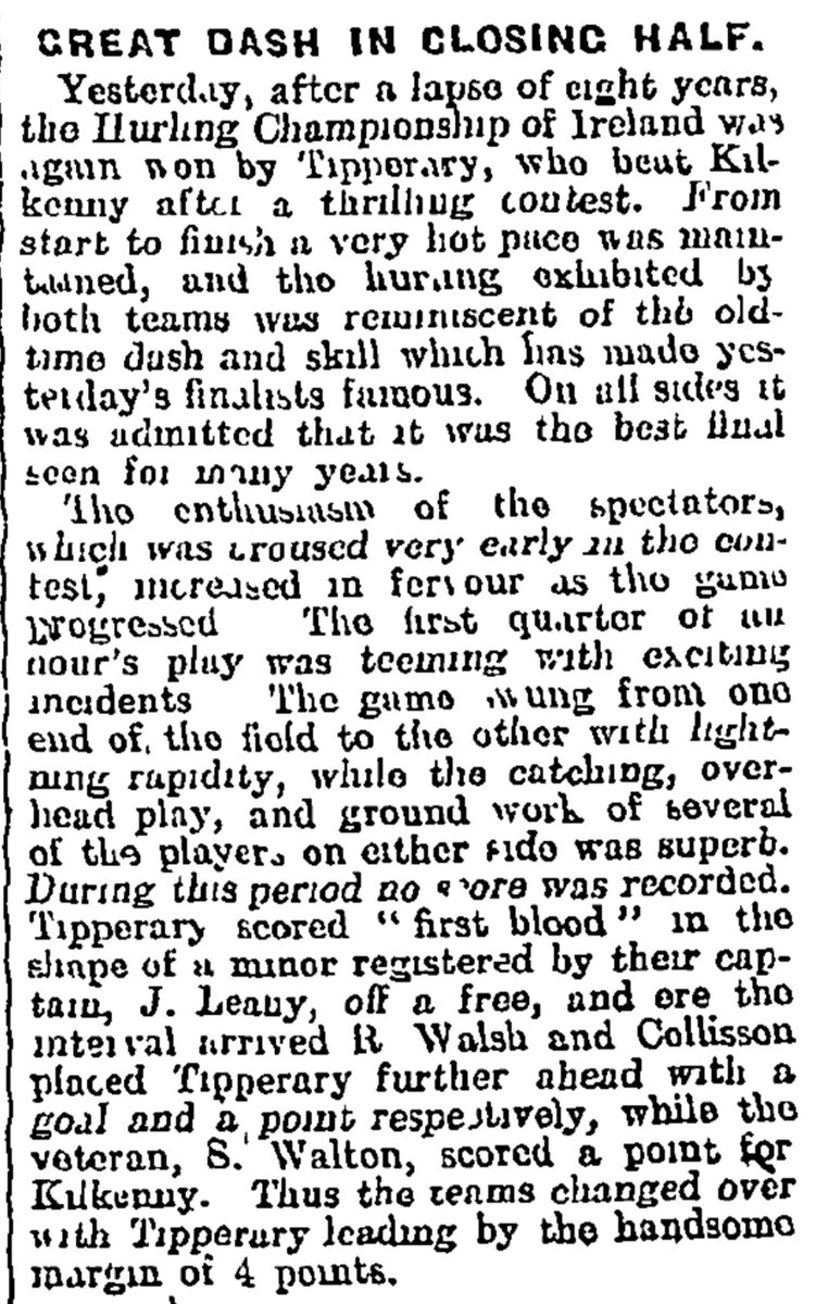 On this day in 1917 the much delayed All-Ireland Senior Hurling Championship Final of 1916 was played at  @CrokePark between  @TipperaryGAA and  @KilkennyCLG in front of a crowd of 5,000 spectators, the small crowd was to be blamed on travel restrictions in place at the time