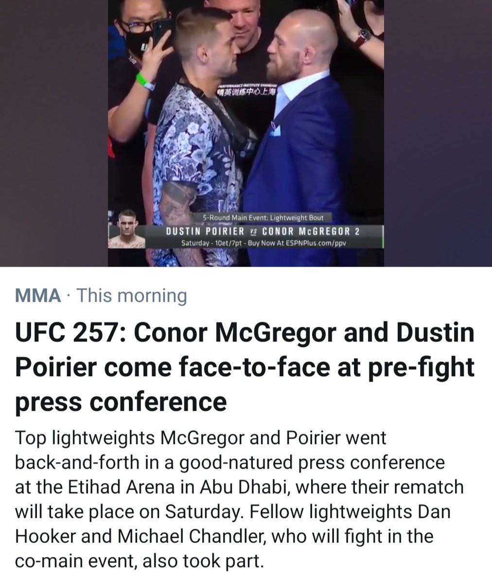 THE REMATCH.
💎 @DustinPoirier vs 🇮🇪 @TheNotoriousMMA is two days away…
[ #UFC257 | LIVE on #ESPNPlus PPV: https://t.co/KzPIwzO4Wo https://t.co/rb4MZonSgl